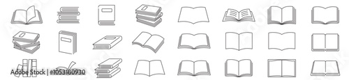 book icon set vector. Linear icon set. 