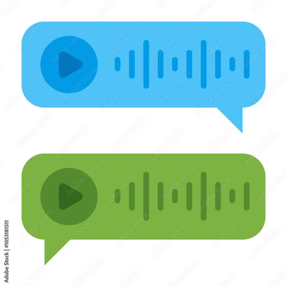 Audio Message Flat Icon Design Audio Message Flat Icon Design