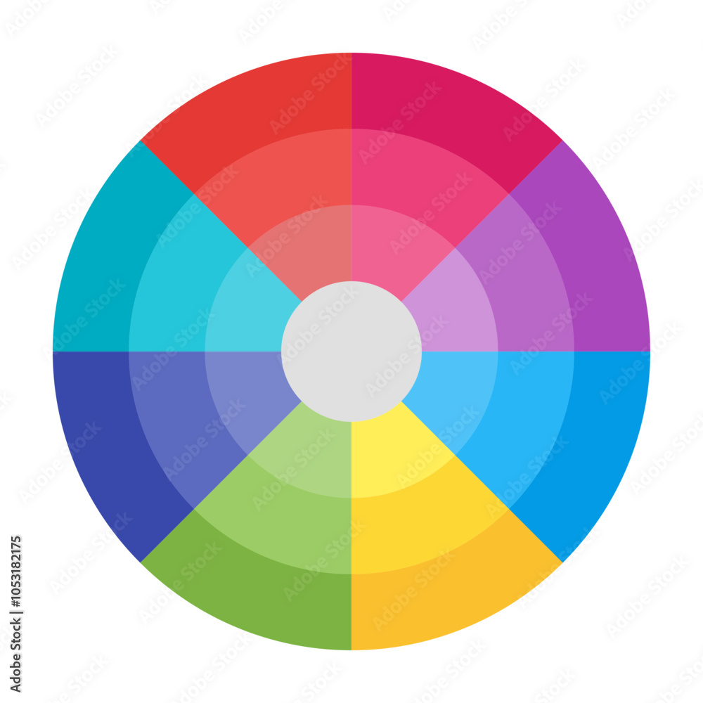 Obraz premium Color Wheel Flat Icon Design