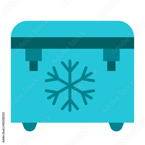 Ice Box Flat Icon Design