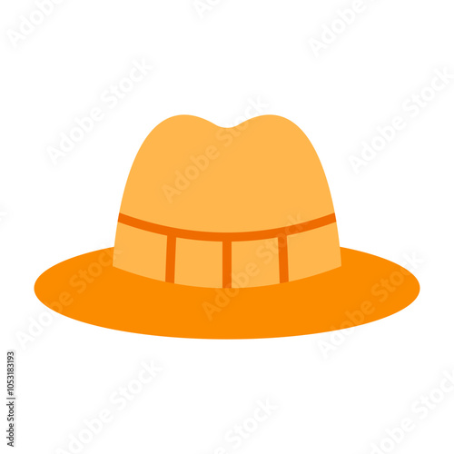 Fedora Hat Flat Icon Design