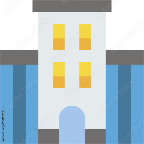 Vector Icon Building, Apartment, Residential, Town, City, Architecture