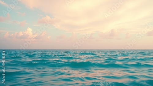 Abstract Tranquility A Softly Blurred Horizon of Ocean and Sky, Reflecting a Serene and Peaceful Atmosphere