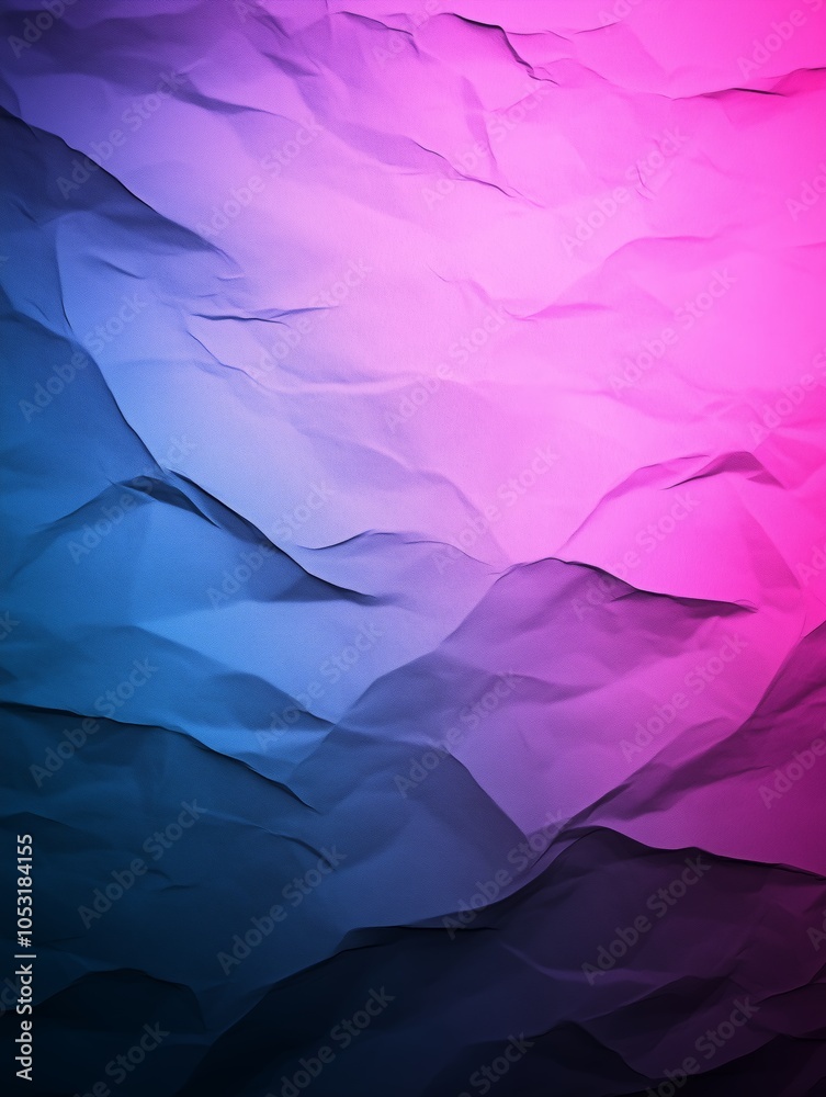 Obraz premium Artistic Background of Crumpled Paper and Gentle Neon Color Blend