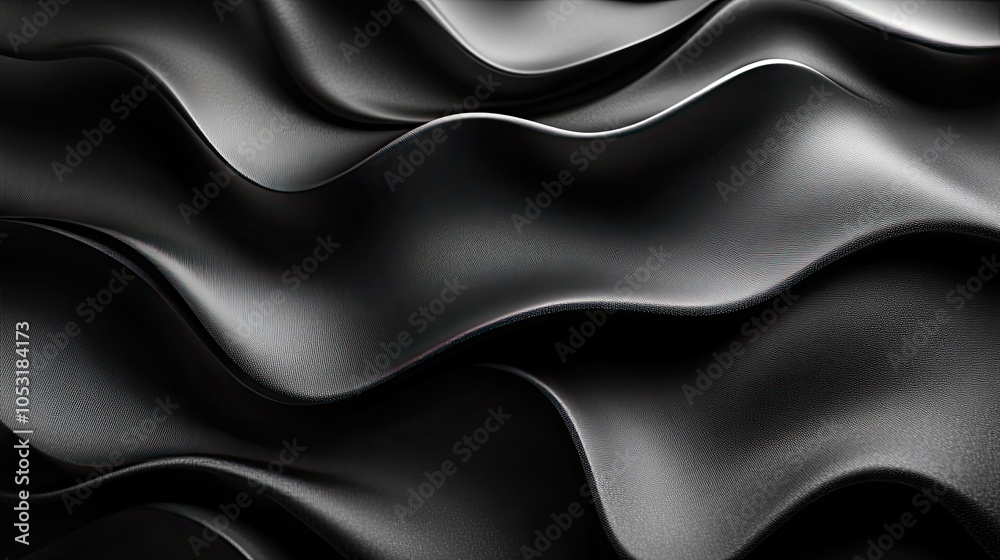 Obraz premium Abstract black wavy background.