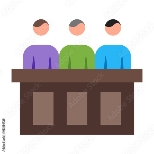 Panel of judges Flat Icon Design
