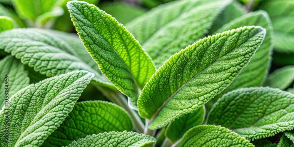 Close-up of natural green clary sage leaves , botany, plant, herb, organic, nature, background, macro, texture, foliage Close-up of natural green clary sage leaves , botany, plant, herb, organic, nature, background, macro, texture, foliage