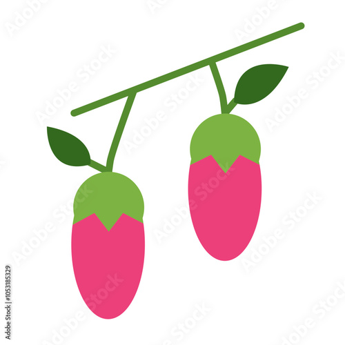 Wolfberry Flat Icon Design