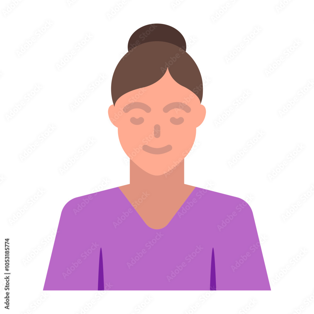Female Avatar Flat Icon Design Female Avatar Flat Icon Design