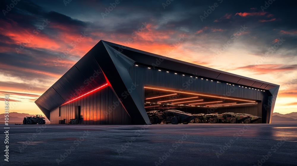 Fototapeta premium futuristic hangar
