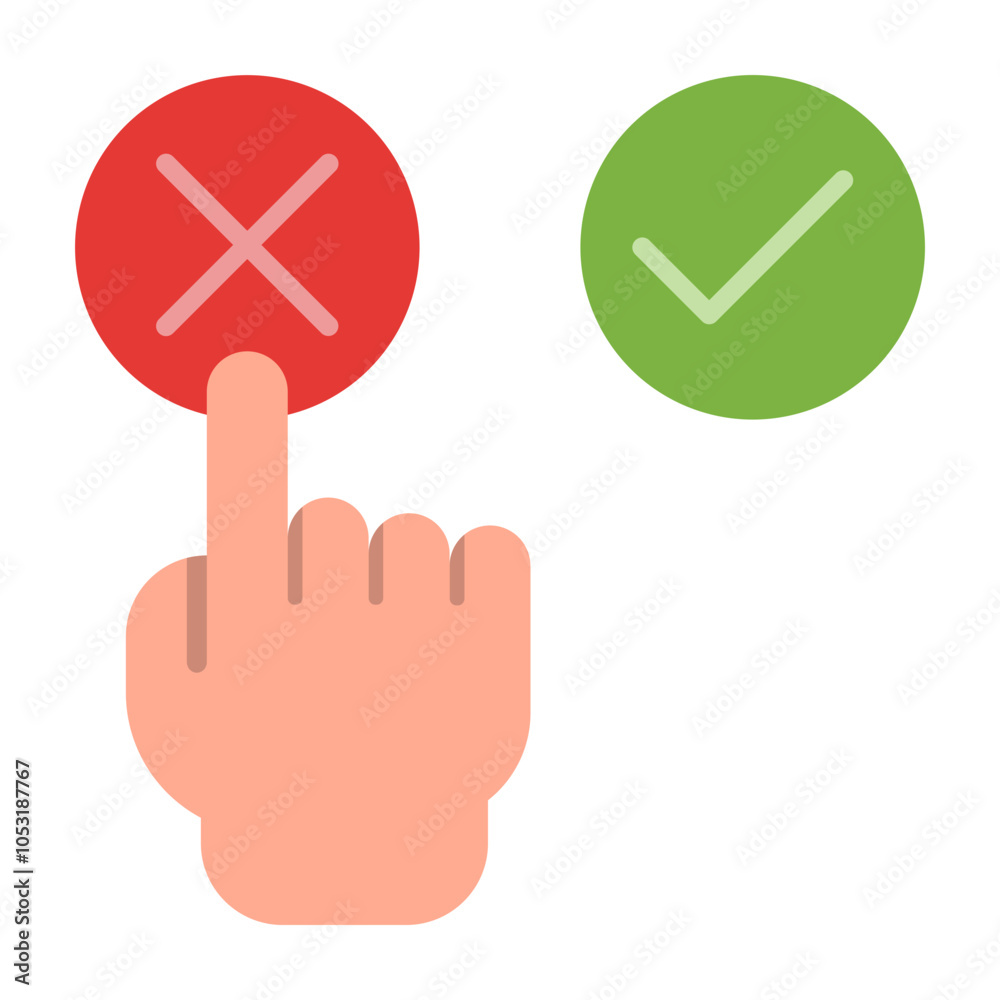 Obraz premium Vote NO Flat Icon Design