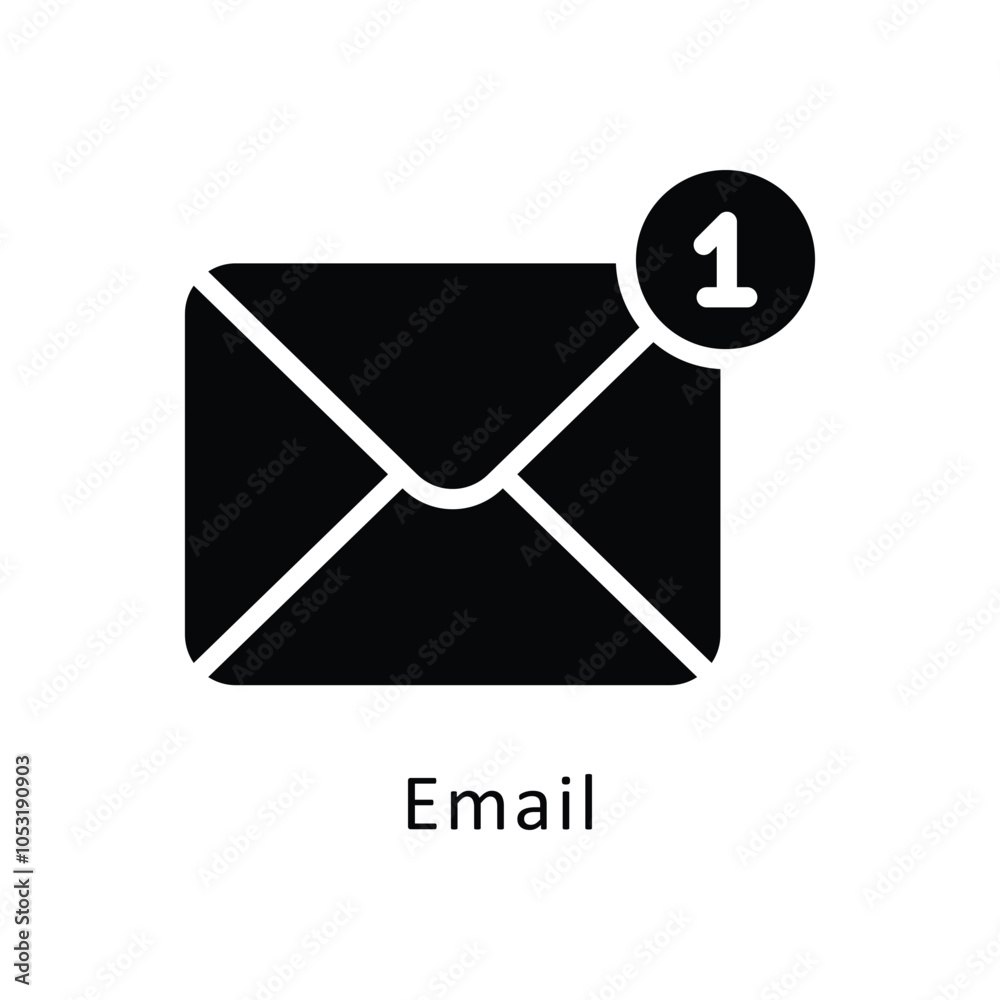Email vector Gylph Design icon. Workplace Symbol on White background EPS 10 File