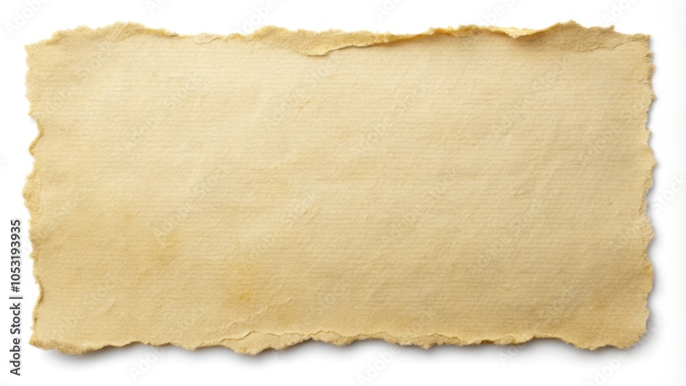 Cream torn paper with rough edges and textured surface , texture, torn, ripped, beige, vintage, background, distressed, old, paper
