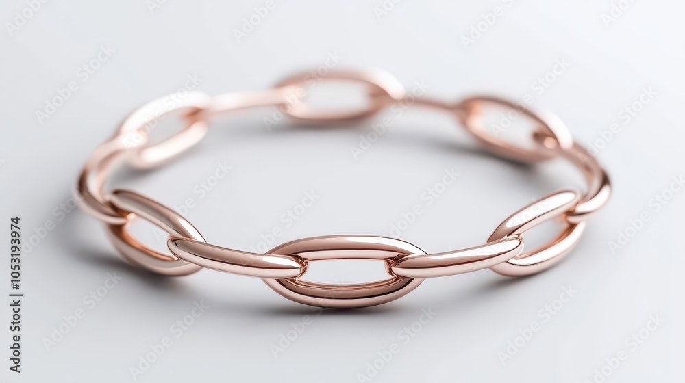Naklejka premium Rose Gold Oval Chain Bracelet