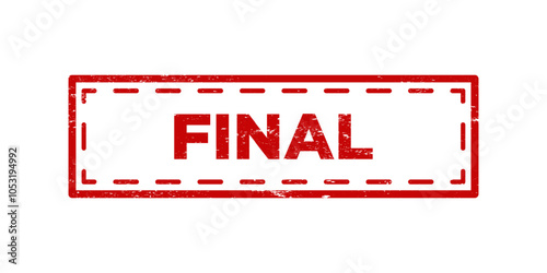 Final red grunge stamp. Final vintage rubber badge template isolated vector icon