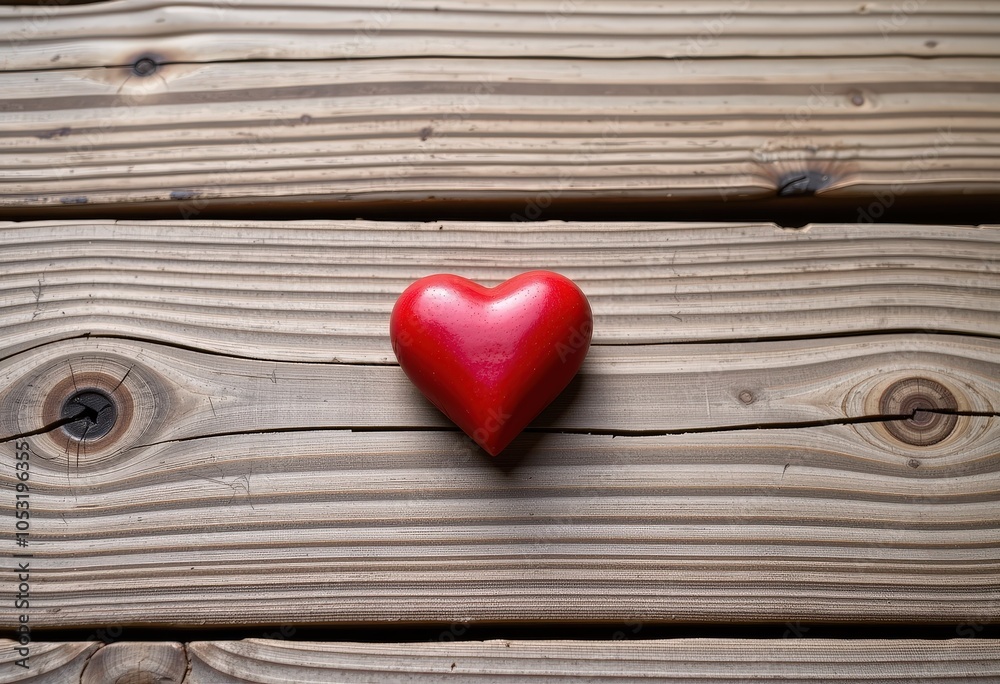 red heart on wooden background red heart on wooden background