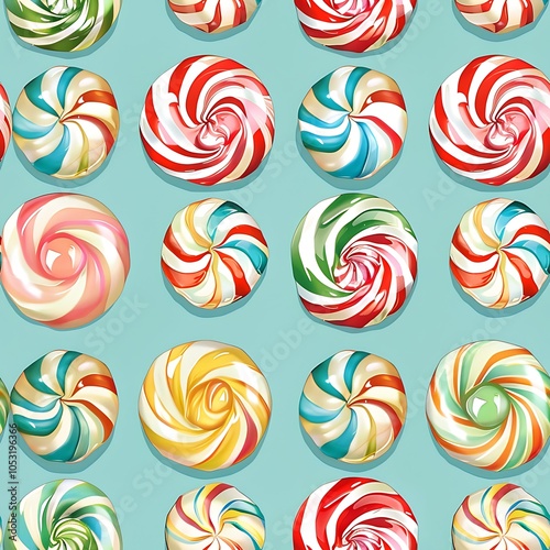 Vibrant and Colorful Candy Pattern Ideal for Sweet Treats and Confectionery Design Projects