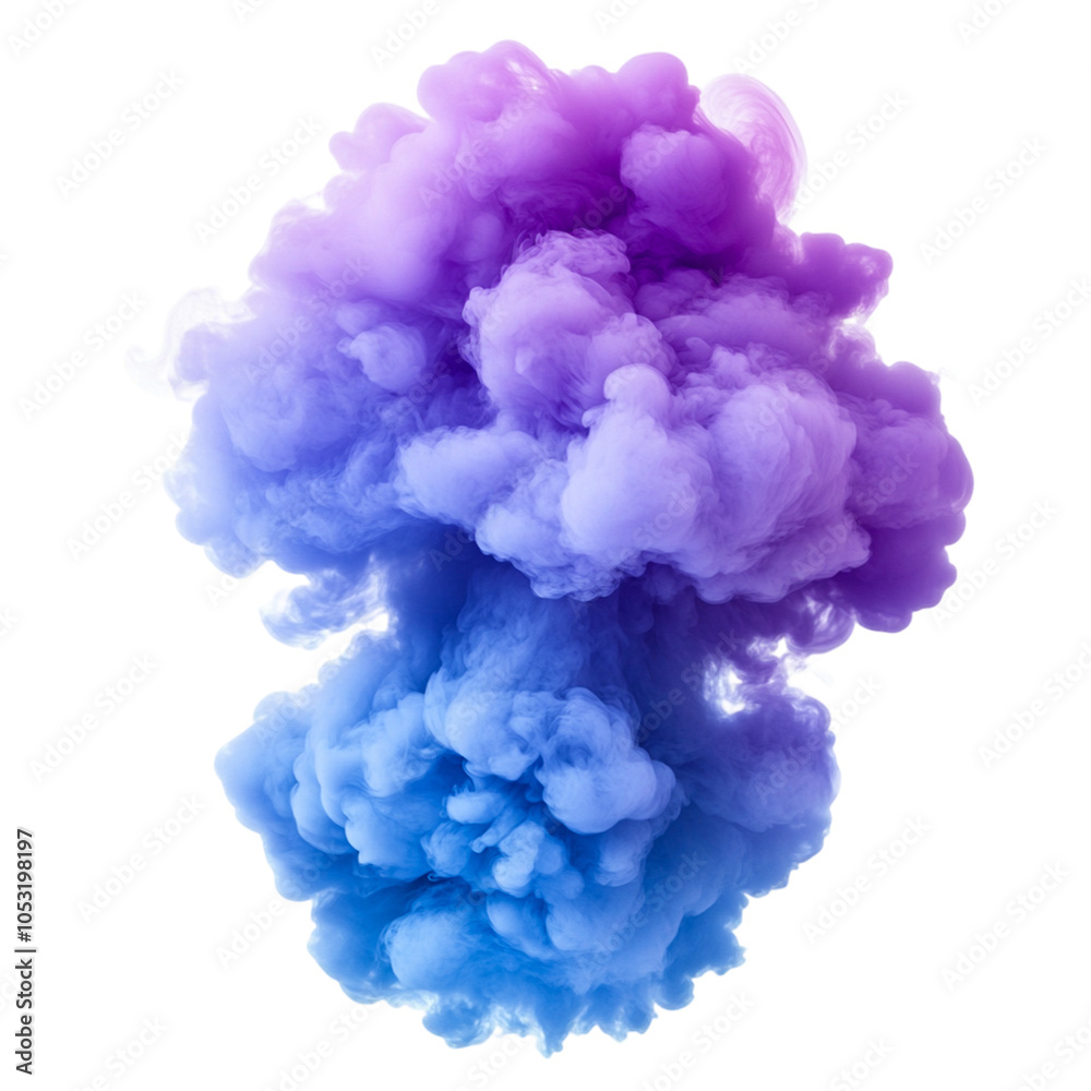 Freeze motion of purple color powder exploding on white background. Freeze motion of purple color powder exploding on white background.