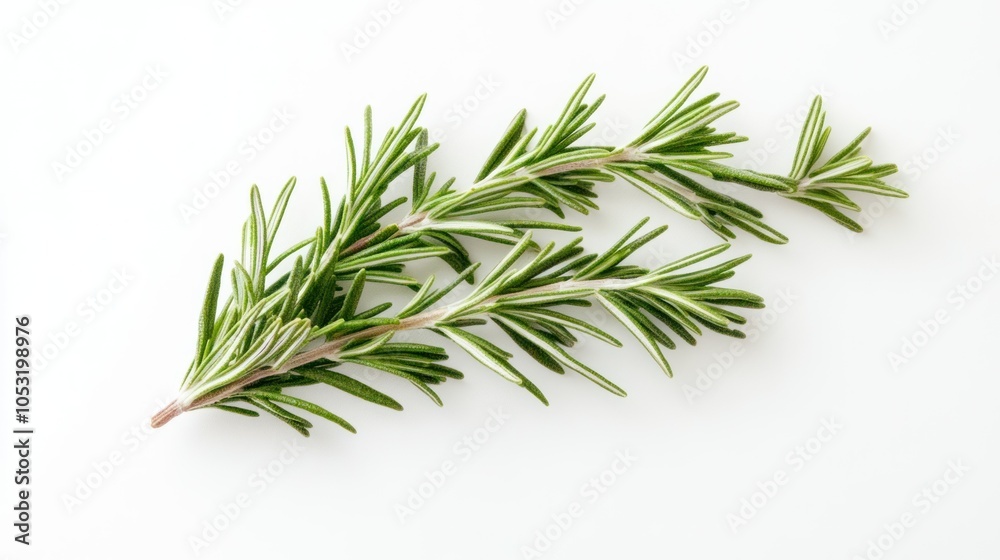 Fototapeta premium Sprigs of rosemary on a white background