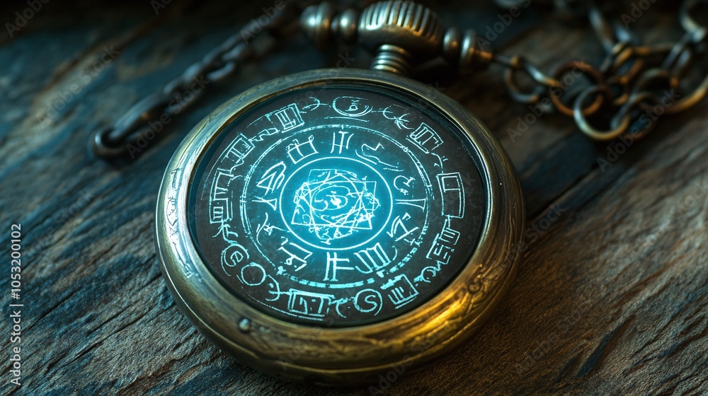 Enchanted Sinister Pocket Watch with Glowing Design