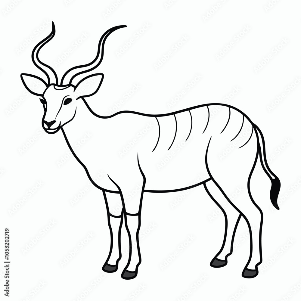 Obraz premium vector saola on white background