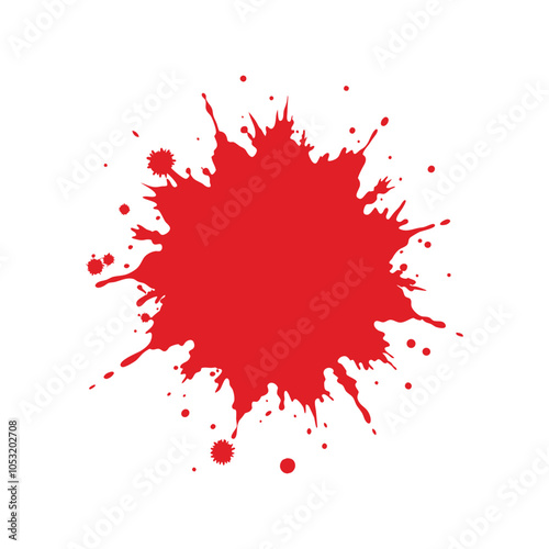 red ink splatter on white background, blood splatter, Red paint splash