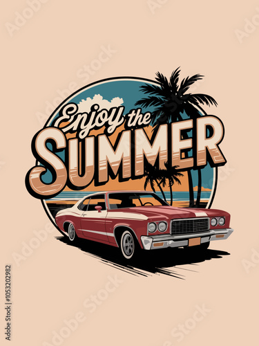 ENJOY THE SUMMER T-Shirt Design in Vector