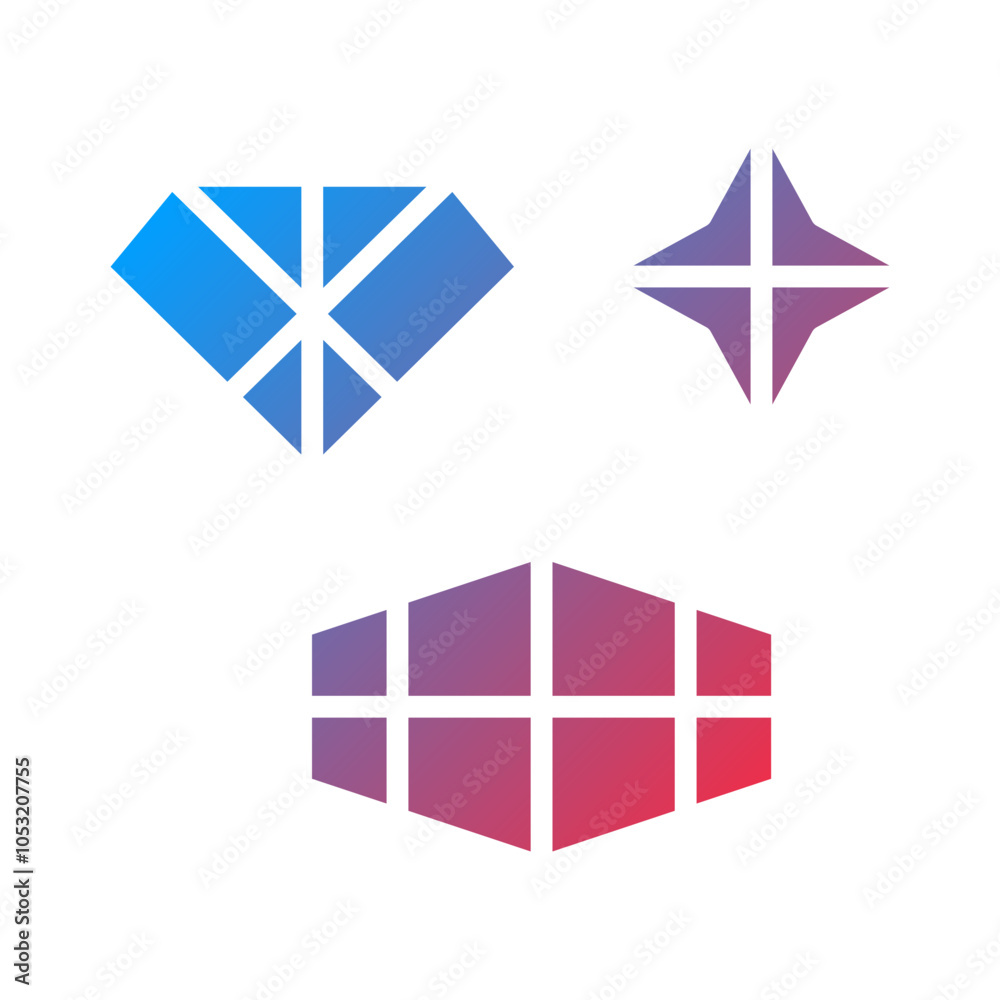 Gemstone icon style Gemstone icon style