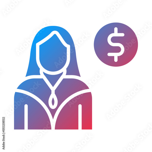 Female Croupier icon style