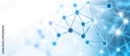 Abstract blue background with connected lines and dots representing technology and networking concepts in a digital world.