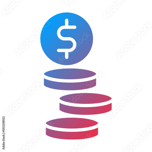 Stacks of Coins icon style