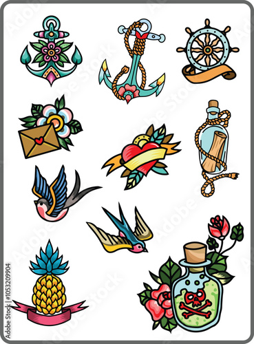 Art & Illustration vintage tattoo flash vector