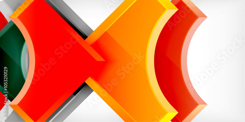 Square, arrow shapes with round elements Vector Illustration For Wallpaper, Banner, Background, Card, Book Illustration, landing page
