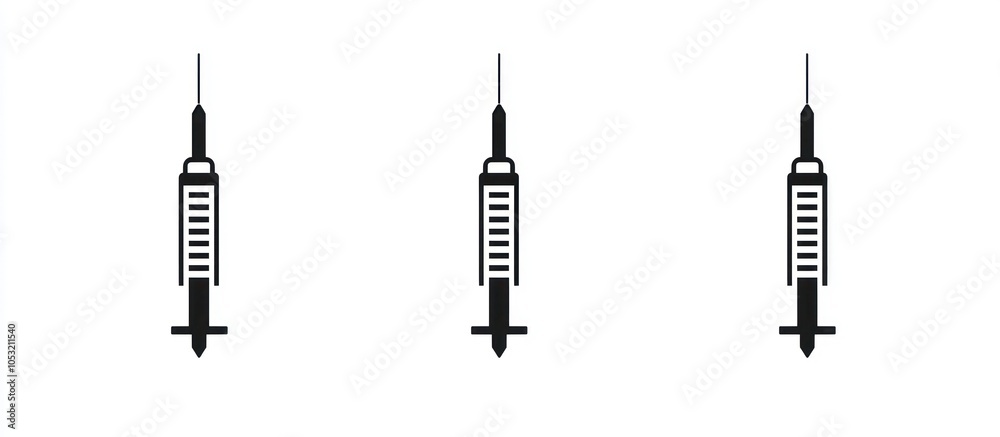 Fototapeta premium Sharp and clean glyph icon depicting a syringe, designed for medical use.