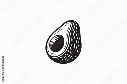 A Avocado fruit vector silhouette image made by adobe illustrator..eps