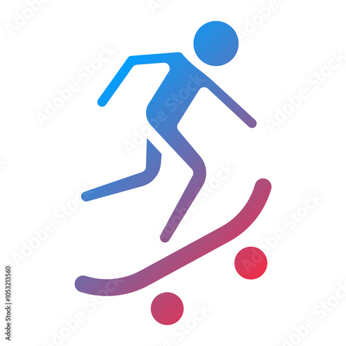 Skateboarding icon style