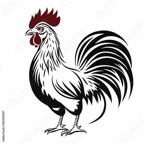 rooster isolated on white background