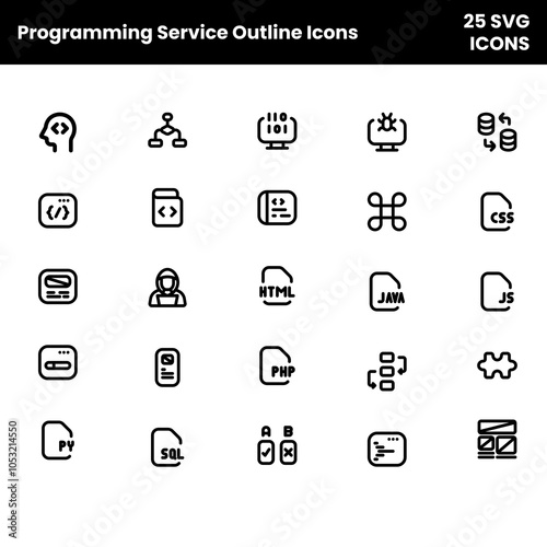 Programming Service Outline Icons (File type SVG)