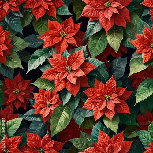 Wallpaper Mural A blooming Poinsettia Christmas flower. Torontodigital.ca