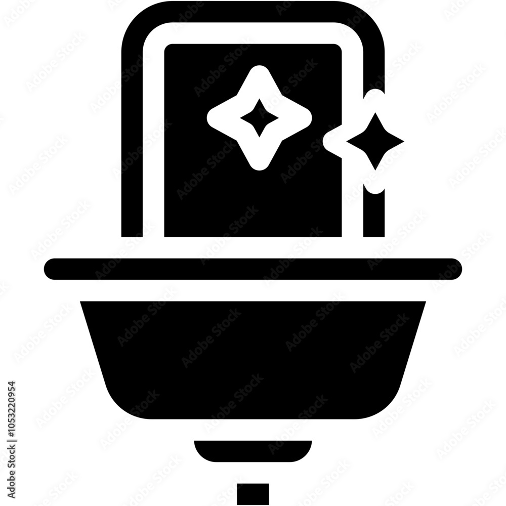 Vector Icon Sink, Washbasin, Mirror, Cleaning, Bathroom, Household Vector Icon Sink, Washbasin, Mirror, Cleaning, Bathroom, Household