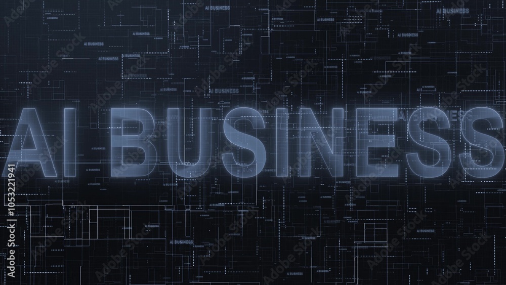 AI business text technology data line AI business text technology data line