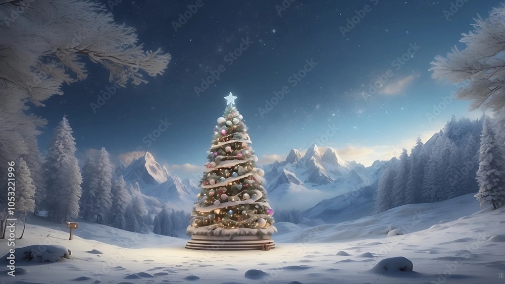 A unique and visually descriptive prompt that takes you on a journey through a winter wonderland, with a beautifully decorated Weihnachtsbaum_10_0130 as the focal point. A unique and visually descriptive prompt that takes you on a journey through a winter wonderland, with a beautifully decorated Weihnachtsbaum_10_0130 as the focal point.