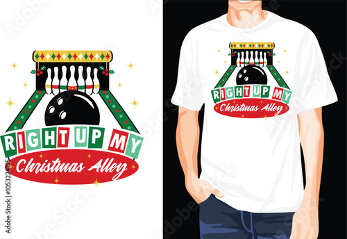 Christmas Bowling Alley t-shirt design