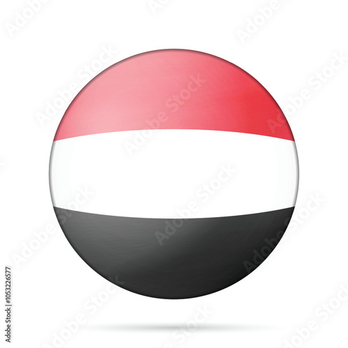 Glass light ball with flag of Yemen. Round sphere, template icon. National symbol. Glossy realistic ball, 3D abstract vector illustration highlighted on a white background. Big bubble. Free Download Glass light ball with flag of Yemen. Round sphere, template icon. National symbol. Glossy realistic ball, 3D abstract vector illustration highlighted on a white background. Big bubble. - GFXLoad