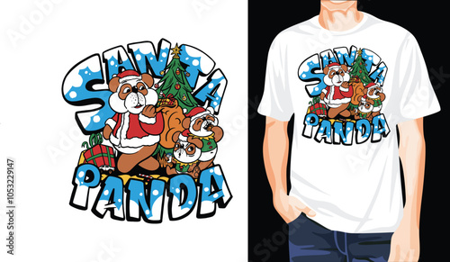 Santa Panda t-shirt design