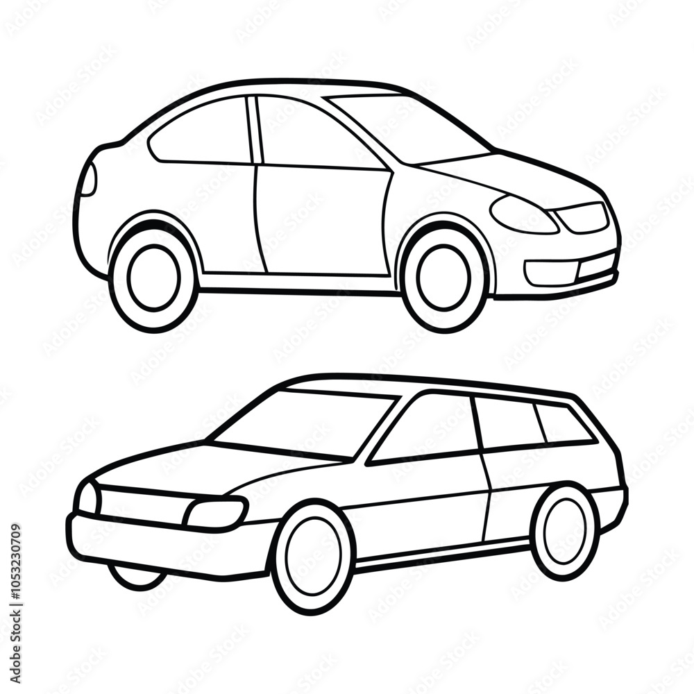 Obraz premium Car line art vector