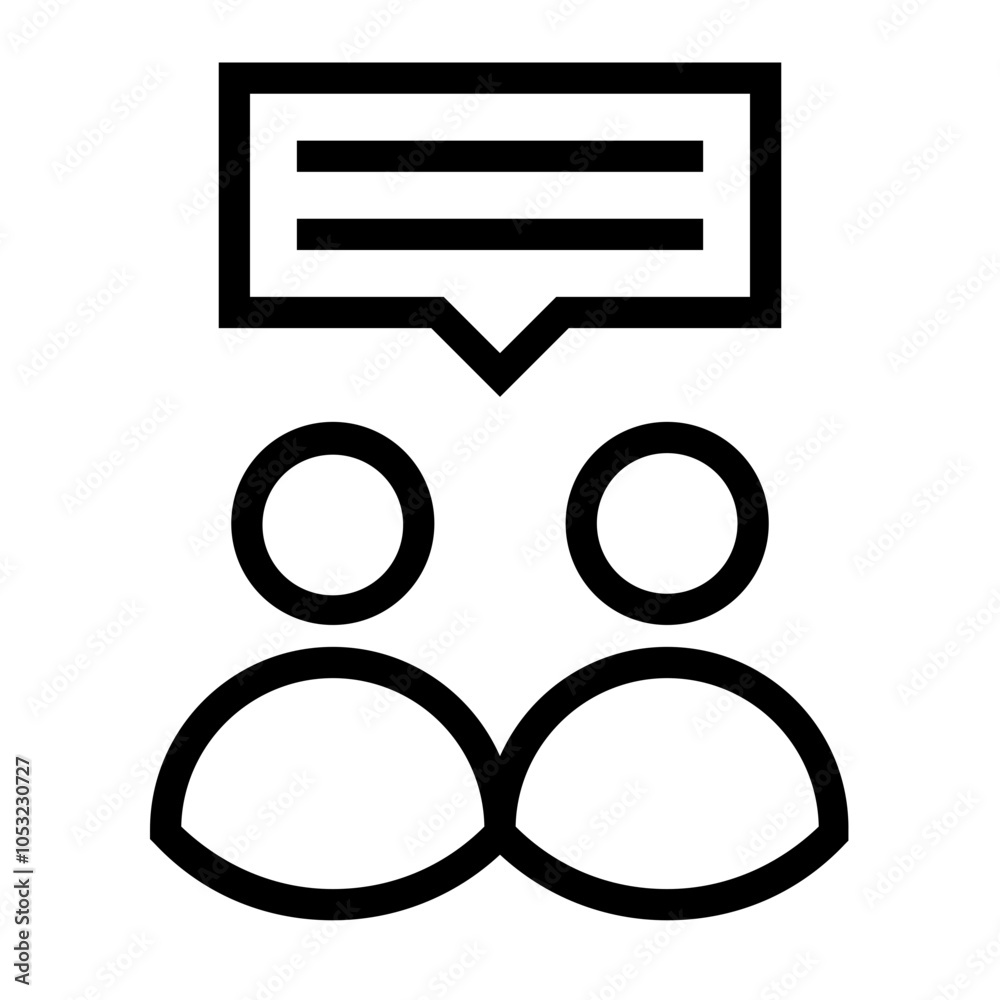 People Team Work Talk Chat Single Icon in Outline Line Style People Team Work Talk Chat Single Icon in Outline Line Style
