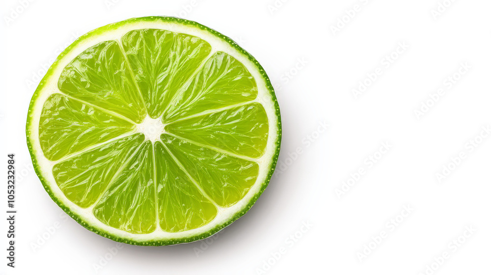 Lime Slice Perfection: A vibrant, juicy lime wedge, artfully sliced and presented against a clean backdrop. The image showcases the citrus fruit's refreshing green hues and natural texture. Lime Slice Perfection: A vibrant, juicy lime wedge, artfully sliced and presented against a clean backdrop. The image showcases the citrus fruit's refreshing green hues and natural texture.