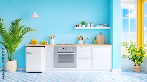 Bright and airy kitchen with tropical vibes