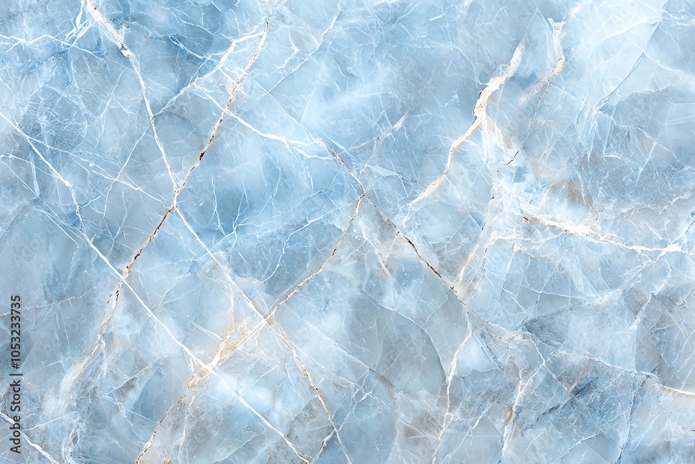 Fototapeta premium Elegant light blue marble texture with white veining, perfect for backgrounds or design elements in a modern and sophisticated style.